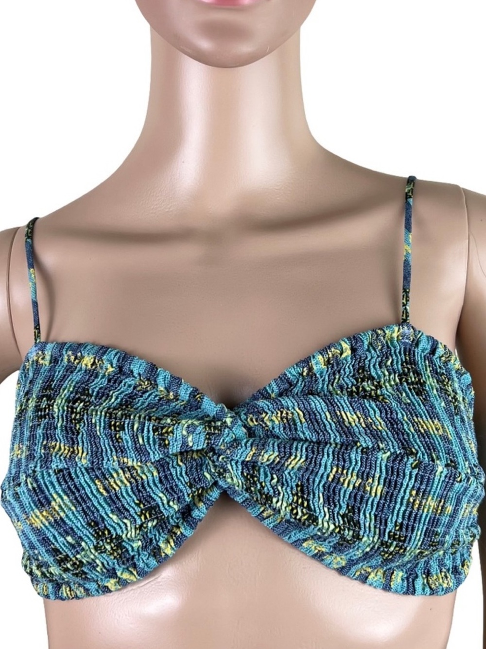 FARM RIO SMOCKED CROP TOP